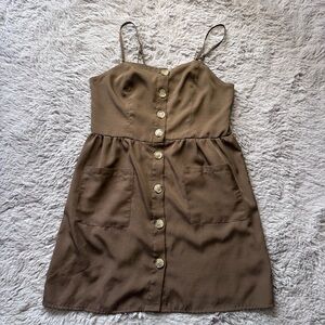 ⭐️⭐️⭐️Style House Button-Front Mini Dress in Brown